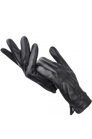 Dninmim Gants confortables en cuir pour femme, gants tactiles noirs, gants dhiver doux et chauds, Gants pour écran tactile.,