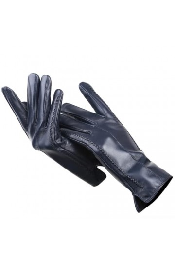 Dninmim Gants dhiver chauds en cuir pour femme, plusieurs couleurs, Noir , 8