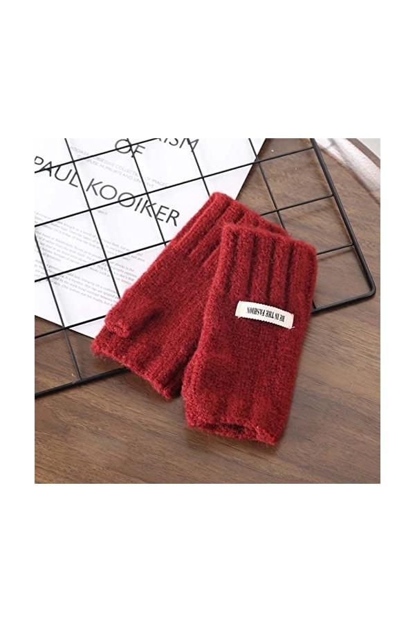 LZQPEARL 1Pair Hiver Chaud épaississage Gants tricotés Gants sans Doigts à Doigt exposé Gants épais Gants Femmes Mitaines Co