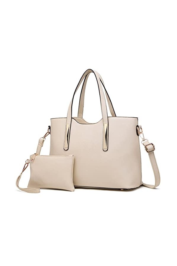 Miss Lulu Sac à Main Femme de 3 en 1 Sac Bandoulière avec Pochette Cabas Femme en Cuir Synthétique