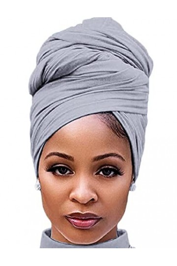 DRESHOW Enveloppement de Cheveux pour Noir Femmes Écharpe Extensible Turban Élastique Écharpe Wrap de Cheveux Longs Turban Do