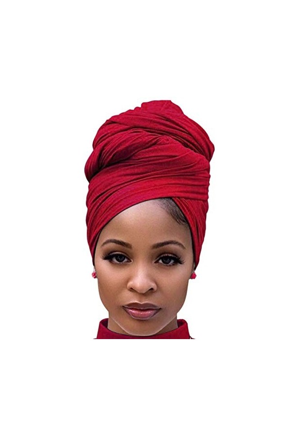 DRESHOW Enveloppement de Cheveux pour Noir Femmes Écharpe Extensible Turban Élastique Écharpe Wrap de Cheveux Longs Turban Do