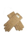 Dcvmvmn Gants tout-en-un en fourrure pour femme - Couleur cuir - Doublure en laine chaude - Gants coupe-vent et froids, Beige