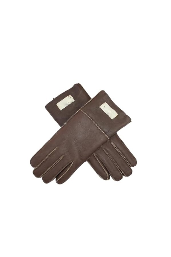 Dcvmvmn Gants tout-en-un en fourrure pour femme - Couleur cuir - Doublure en laine chaude - Gants coupe-vent et froids, Beige