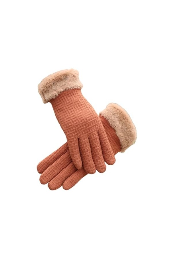 Gants dhiver rembourrés en polaire pour femme - Chauds - Pour cyclisme, conduite - Antidérapants - Écran tactile - Bleu fonc