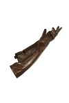 Pulcykp Gants dhiver en cuir pour femme, marron foncé, 8 1/2