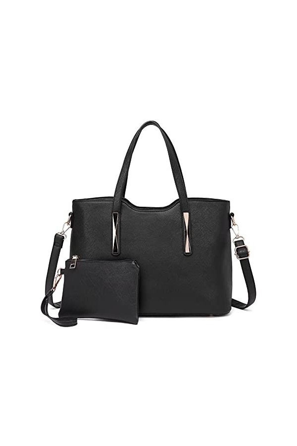 Miss Lulu Sac à Main Femme de 3 en 1 Sac Bandoulière avec Pochette Cabas Femme en Cuir Synthétique