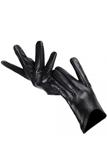 Gants dhiver en cuir pour femme - Pour écran tactile - Pour la conduite et la conduite, kaki, 8.5