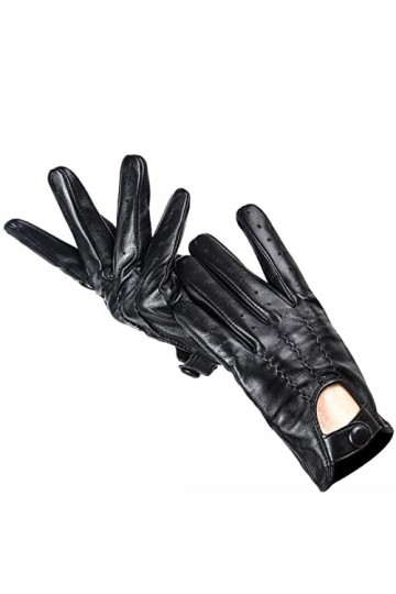 Gants noirs pour écran tactile sensible, gants en peau de mouton véritable pour femme Noir 7