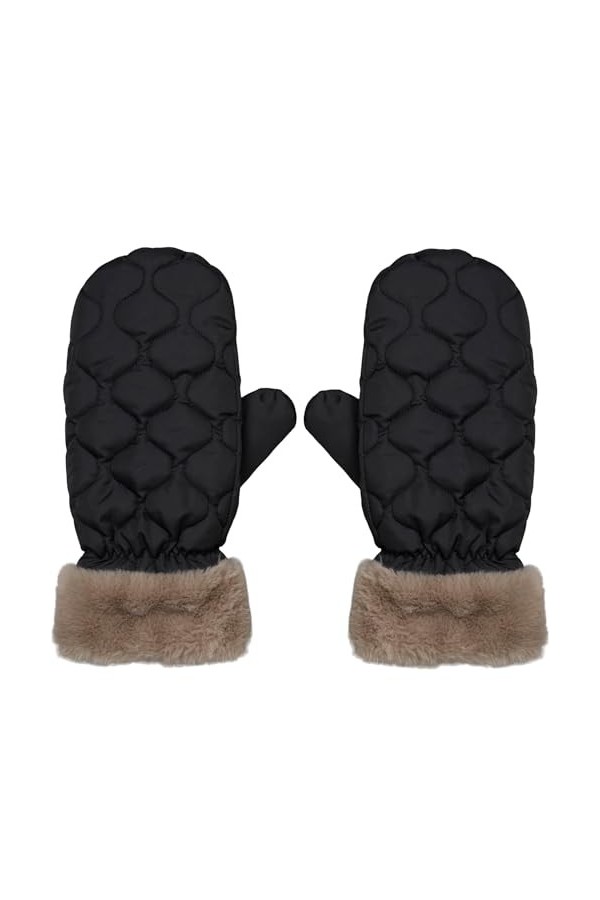 Becksöndergaard Gants Makara Puff Mittens - Moufles matelassées / Gants dhiver doublés pour femmes avec coutures matelassées