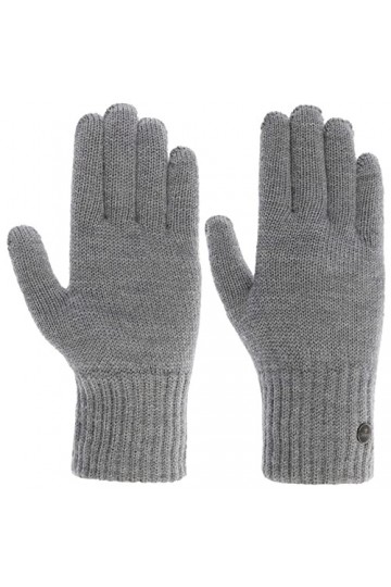 Lierys Gants pour Femme Merino - Made in Italy avec doigts en laine automne-hiver - L/XL gris