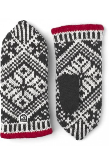 Hestra Mitaines isolées unisexes en laine pour temps froid et usage quotidien - Noir/blanc cassé - 7