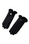 Gants dhiver en tricot pour femme, gants pour écran tactile, en daim noir, chaud, doux, coupe-vent, élégants, moufles thermi
