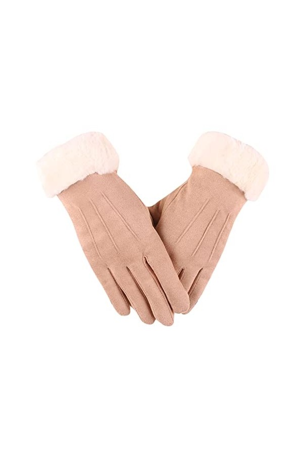 Gants en cuir Gants dhiver thermiques for câble de conduite Écran tactile for SMS par temps froid Gants for femmes Gants cha