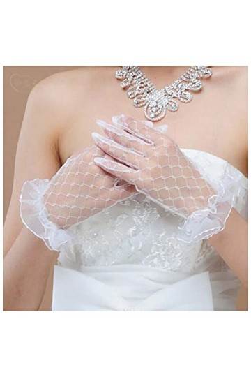 Roytil Gants sans Doigts for Femmes Gants en Maille de Dentelle for Femmes Gants de Poignet Blancs for Femme Size : Simple 1