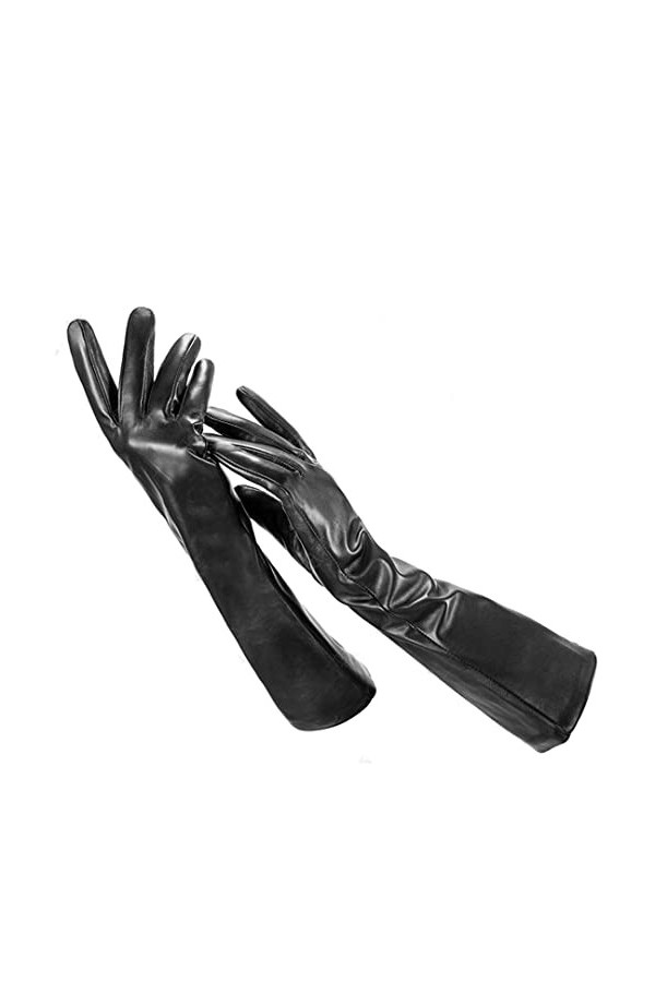Gants en cuir de 50 cm de long, gants en cuir pour femmes, gants dhiver chauds pour femmes, gants simples pour femmes