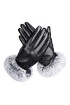 Gants Et Moufles Femme Gants En Similicuir Pour Femmes Gants Pour Écran Tactile De Couleur Pure Et Chaude Pour Femmes,03,Xl