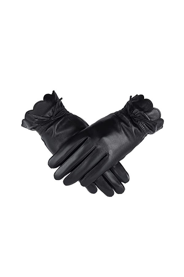 Gants Et Moufles Femme Gants En Similicuir Pour Femmes Gants Pour Écran Tactile De Couleur Pure Et Chaude Pour Femmes,03,Xl