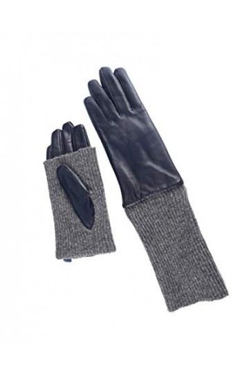 YISEVEN Femme Nouveau Hiver Gants en Cuir Peau de Mouton Écran Tactile Agneau Véritable Chaud Velours Doublée Elégante Tricot