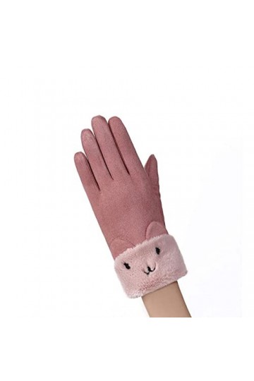 INGVY Gants dhiver pour femmes gants dhiver chauds en daim pour écran tactile moufles de conduite en polaire fourrure coul