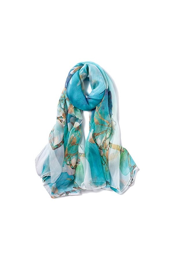 Story of shanghai foulard femme mousseline de soie écharpe châle léger élégant,multicolore,Taille unique