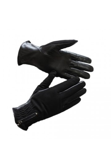 HEAITHpool Gants en cuir avec fermeture éclair pour femme, gants chauds pour lautomne et lhiver, gants déquitation pour éc