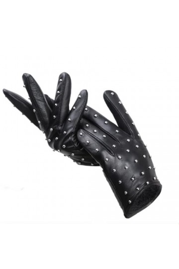 Gants dhiver fins et chauds en cuir pour femme