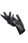 Gants dhiver fins et chauds en cuir pour femme