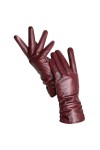 HEAITHpool Gants Femme Hiver Chaud Plus Polaire Court Mince Tactile Couleur Conduite Gants Cuir Femme, Mustard Standard, XXL