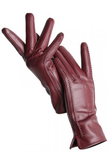 HEAITHpool Gants Femme Hiver Chaud Plus Polaire Court Mince Tactile Couleur Conduite Gants Cuir Femme, Kaki Touch, XXL