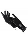 Gants courts en cuir à fermeture éclair pour femme, gants dhiver en peau de mouton pour femme, mitaines noires en cuir mat, 