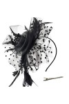 DRESHOW Fascinator Chapeau Plume Mariage Dames Day Bandeau et Clip Cocktail Tea Party Chapeau pour Fille et Femmes