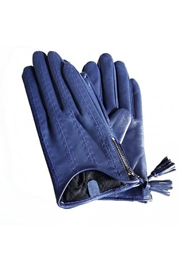 Femme Gants Gants Courts En Cuir Pour Dames Gants De Cyclisme En Velours Fin Automne Et Hiver Gants À Écran Tactile Bleu