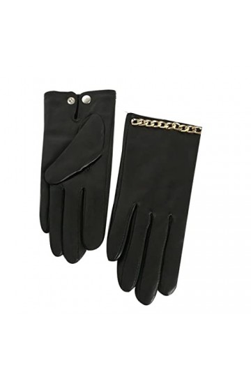 Gants DHiver Écran Tactile Pour Dames DHiver Et Gants En Cuir De Velours Noir