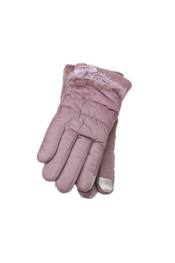 Gants Pour Femmes Ski Gants Young Styles De Chauds Gants DHiver Couleur Unie Moufles De Sport En Plein Air Moufles Color : 