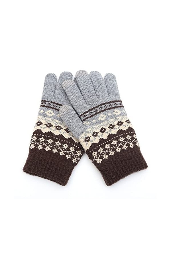 INGVY Gants dhiver pour femmes, gants dhiver pour écran tactile, gants chauds en tricot, moufles de ski épaisses et coupe-v