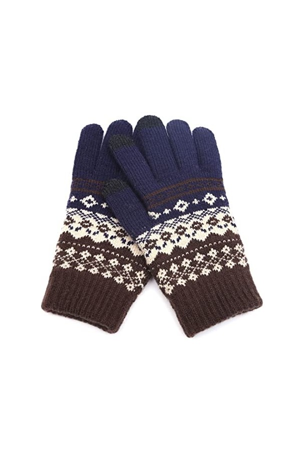 INGVY Gants dhiver pour femmes, gants dhiver pour écran tactile, gants chauds en tricot, moufles de ski épaisses et coupe-v
