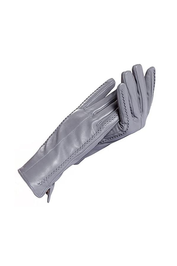 Gant Femme Gants Femme Hiver Gants Pour Femmes En Cuir Blanc, Doublure En Coton Pour Plus De Chaleur, Gants En Cuir À La Mode