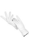 Gant Femme Gants Femme Hiver Gants Pour Femmes En Cuir Blanc, Doublure En Coton Pour Plus De Chaleur, Gants En Cuir À La Mode