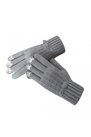 Gants dhiver tricotés pour femme, gants pour écran tactile, gants tricotés gris pour femme, gants doux coupe-vent, élégants,