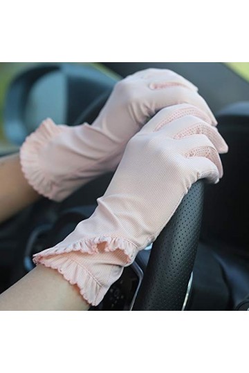 BJTYHT Gants de Protection Solaire Gants de Protection Solaire antidérapants for Femmes Section Mince Anti-UV Ice Silk for Fe