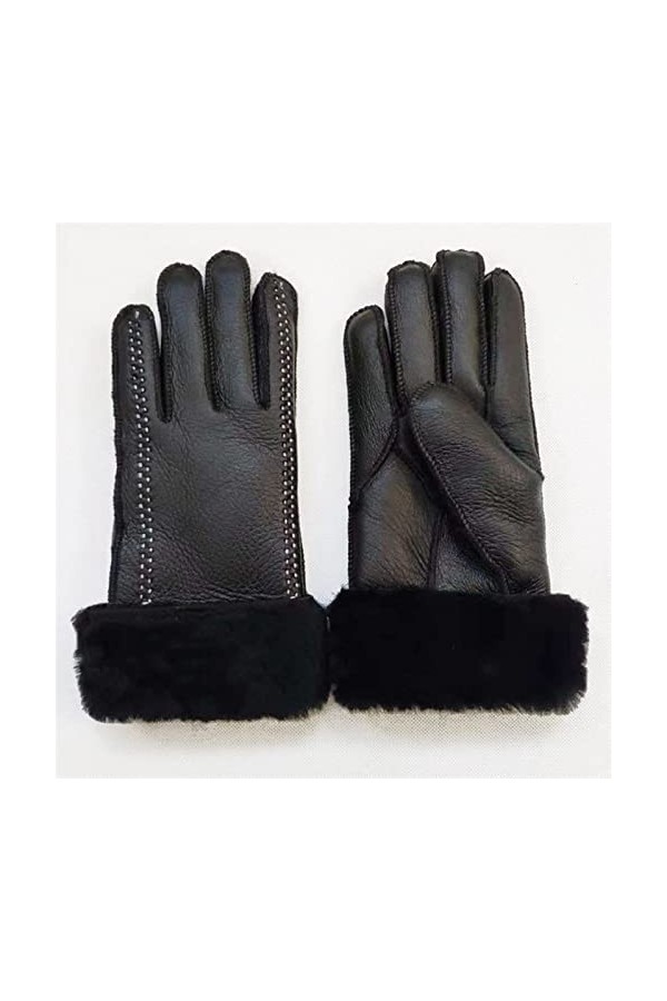 Gants dhiver Gants dhiver Super Chauds pour Femmes Cyclisme en Plein air Gants en Cuir de Mouton Dames Mitaines en Fourrure