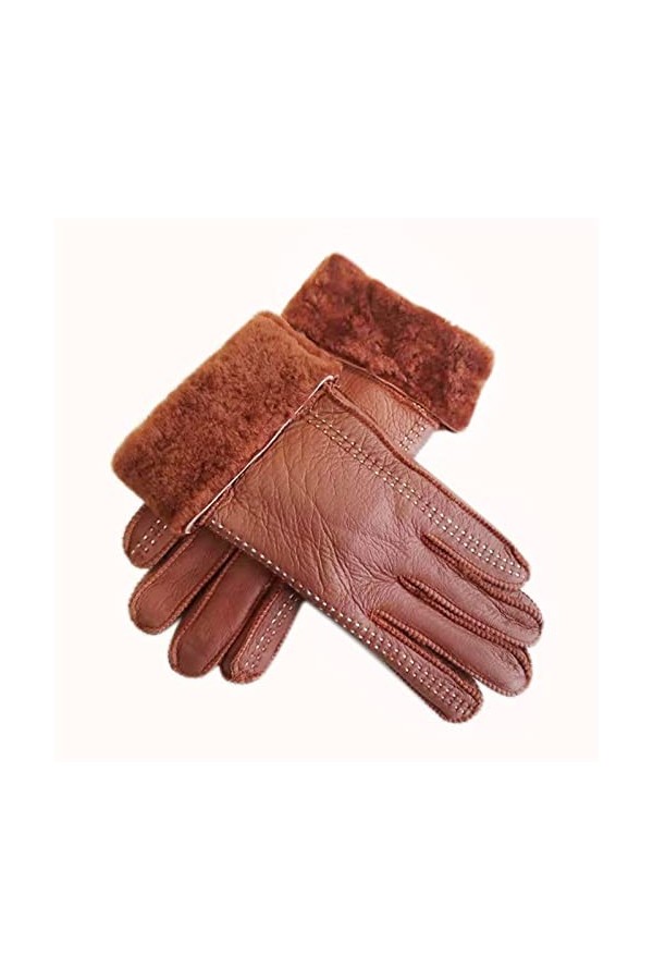 Gants dhiver Gants dhiver Super Chauds pour Femmes Cyclisme en Plein air Gants en Cuir de Mouton Dames Mitaines en Fourrure