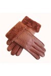 Gants dhiver Gants dhiver Super Chauds pour Femmes Cyclisme en Plein air Gants en Cuir de Mouton Dames Mitaines en Fourrure