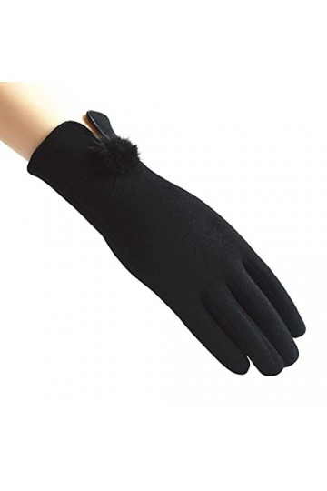 Gants confortables pour femmes - Gants dhiver élégants pour écran tactile - Gants à doigts fendus avec doublure en peluche c