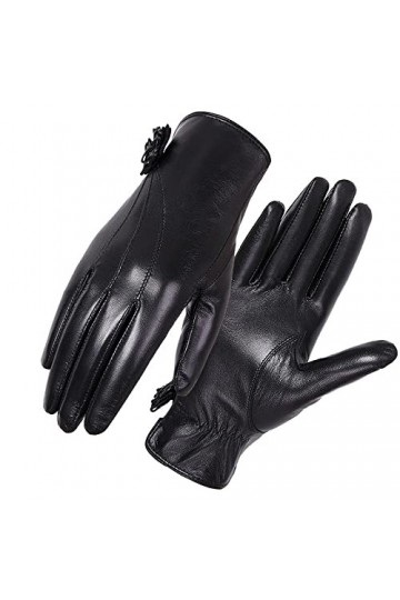 Gants Femme Gants En Cuir Femme Automne Et Hiver Plus Velours Épais Pour Garder Au Chaud Loisirs Conduite Et Cyclisme Gants É