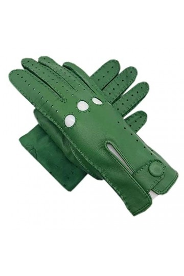 Gants Chauds Pour Femme Gants En Peau De Mouton Au Poignet Pour Dames De Printemps Vert Conduite Automne Authentique Cuir Mot