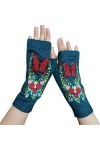 PAREKS Gants sans doigts for femmes femmes à la main multicolore tricoté automne hiver gants rétro Crochet hiver gants femmes