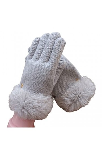 Gants chauds dhiver fendus doigts - Gants dhiver en laine pour femmes - Gants doux et confortables pour lautomne et lhive