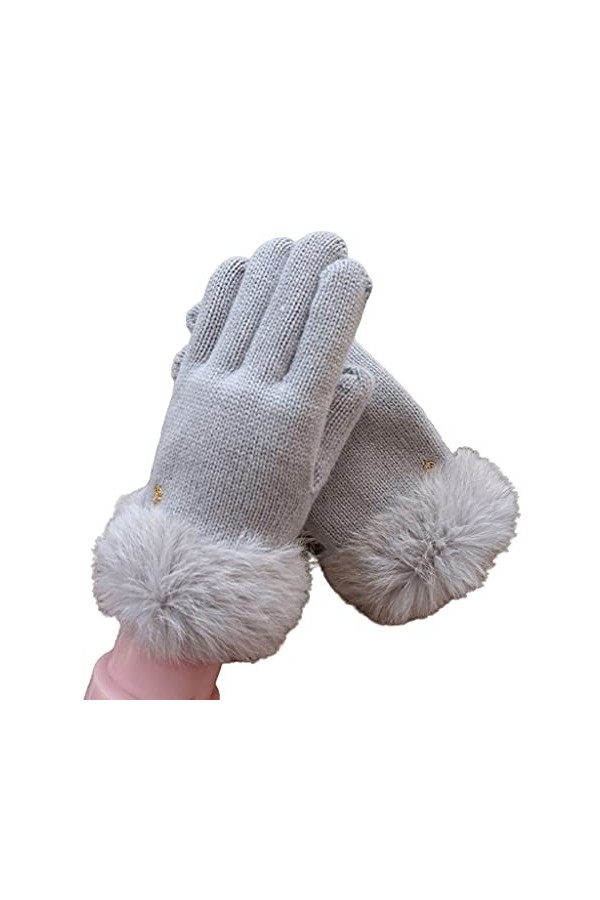 Gants chauds dhiver fendus doigts - Gants dhiver en laine pour femmes - Gants doux et confortables pour lautomne et lhive